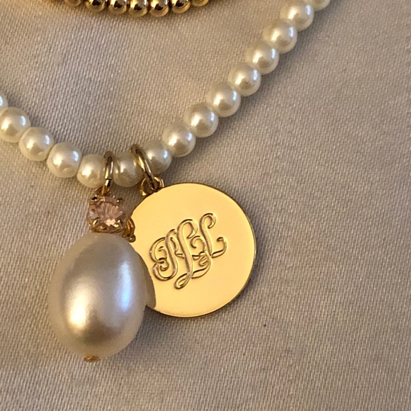 Lauren Ralph Lauren 2PC Layered Necklace Freshwater Pearls Ball Chain Charm NWT - Picture 7 of 13
